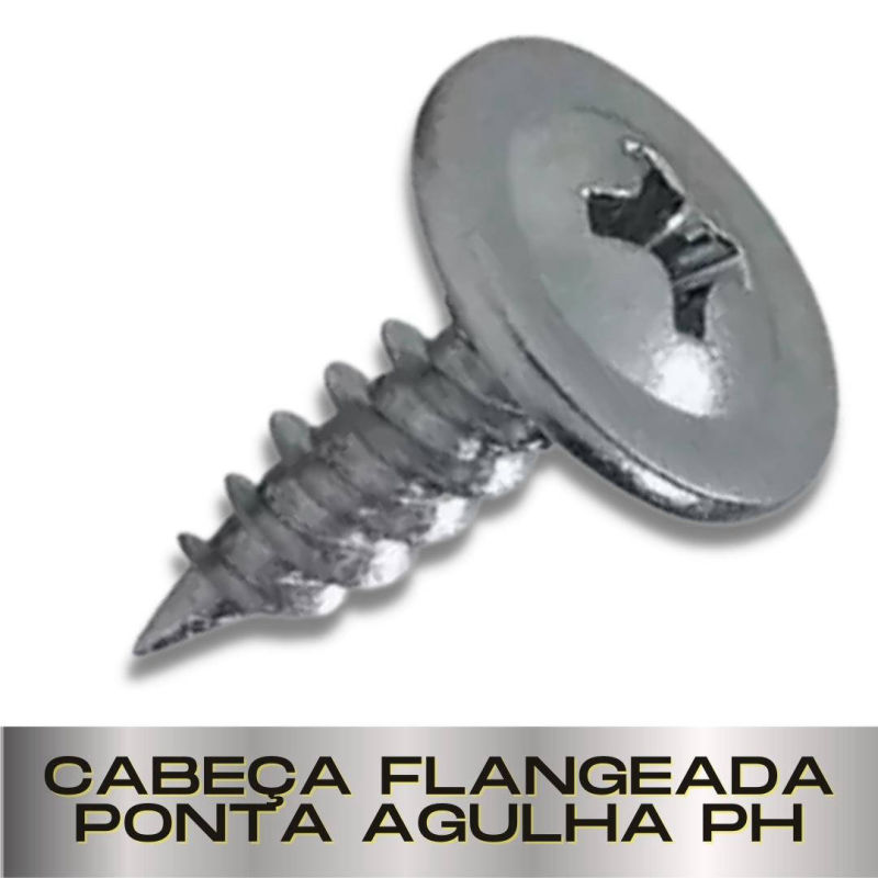 Parafusopar | Parafusos Drywall | Cabeça Flangeada Ponta Agulha PH