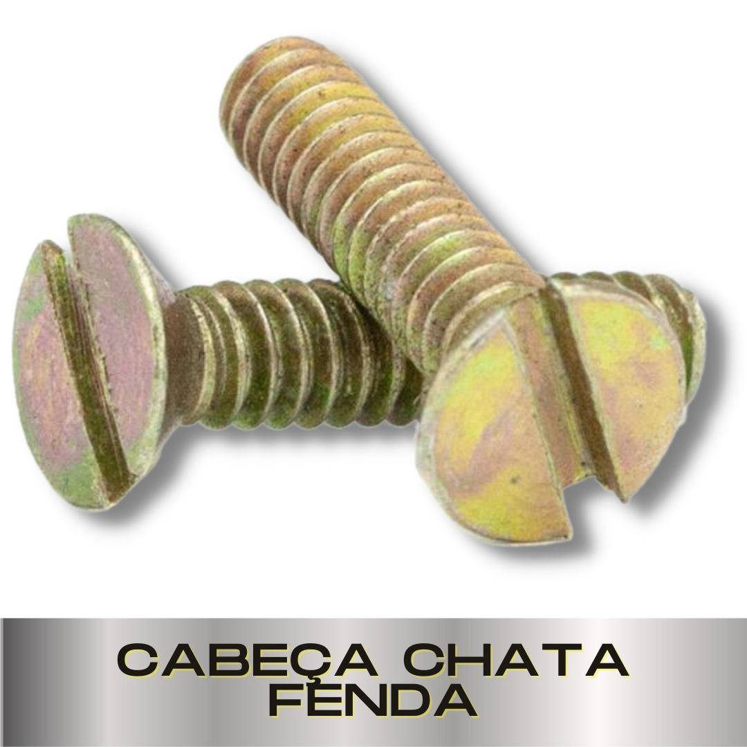 Parafusopar | Parafuso Fendado Rosca Máquna | Cabeça Chata Fenda