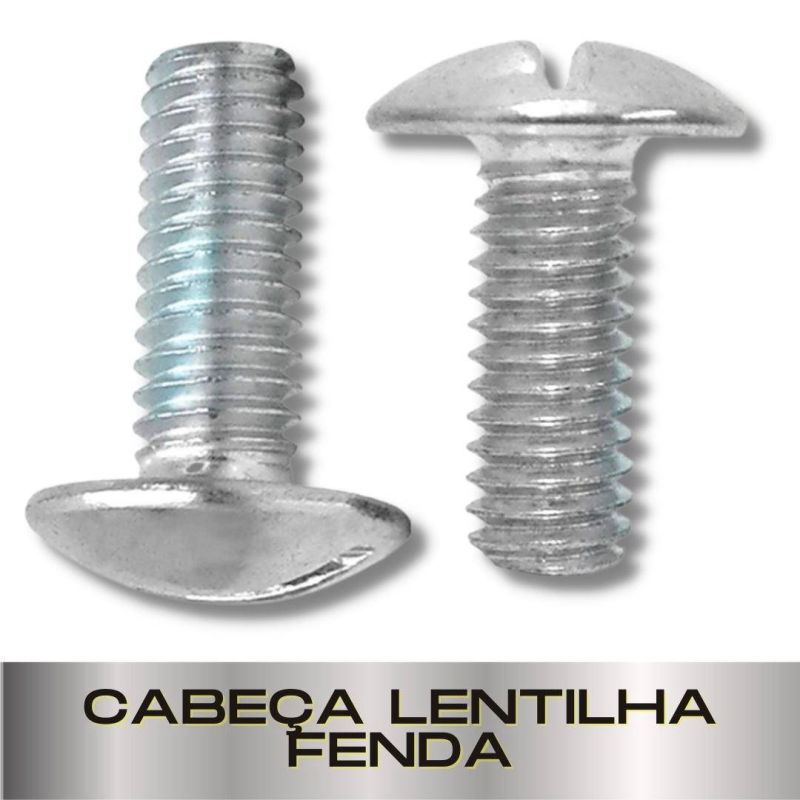 Parafusopar | Parafuso Fendado Rosca Máquna | Cabeça Lentilha Fenda